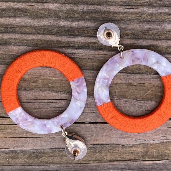 International Concept Earrings Hoops Resin & Wrap Multi Color Women Ear Jewelry - Picture 15 of 15